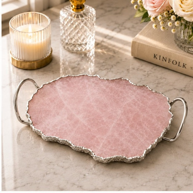 Rose Quartz Organic Edge Tray