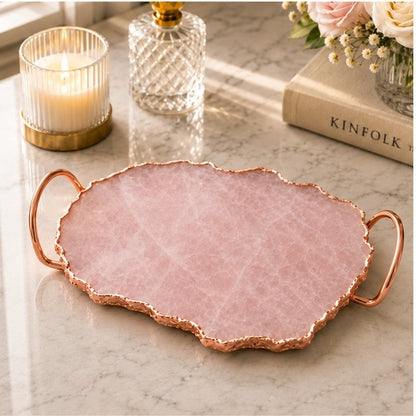 Rose Quartz Organic Edge Tray