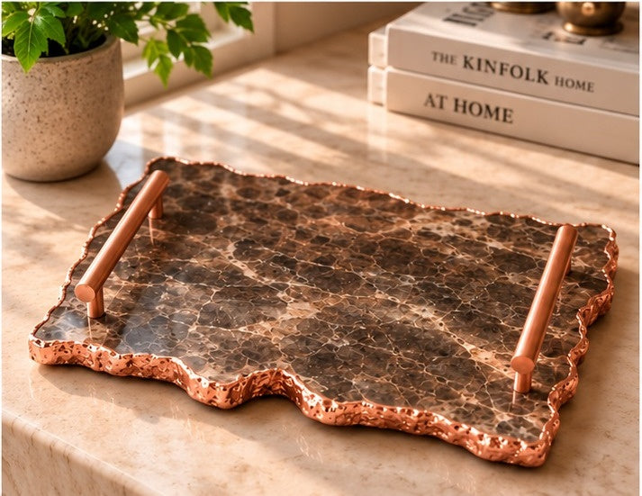 Large Smoky Grey Agate Organic Edge Tray