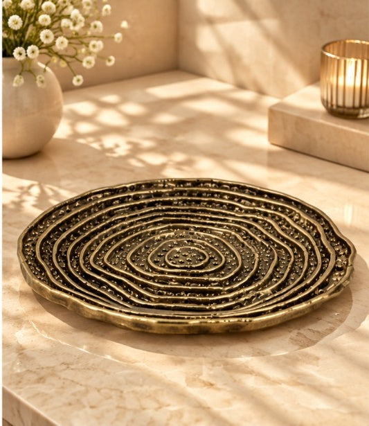 Spiral dosa tray in the antique bronze finish