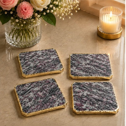 Lepidolite Organic Edge Coasters – Set of 4