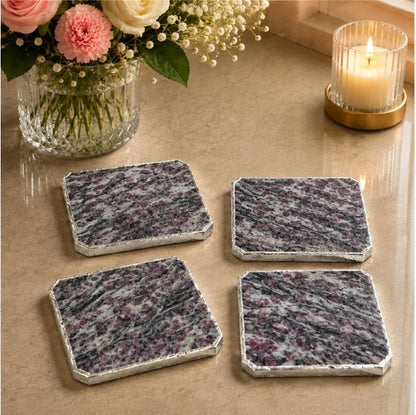 Lepidolite Organic Edge Coasters – Set of 4