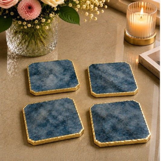 Kambaba Jasper Organic Edge Coasters – Set of 4