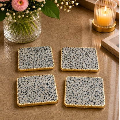 Dalmatian Jasper Organic Edge Coasters – Set of 4
