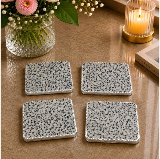 Dalmatian Jasper Organic Edge Coasters – Set of 4