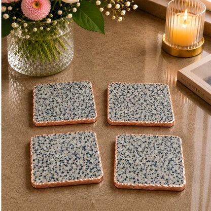 Dalmatian Jasper Organic Edge Coasters – Set of 4