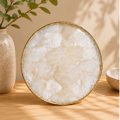 Clear Crystal Agate Cheese Platter