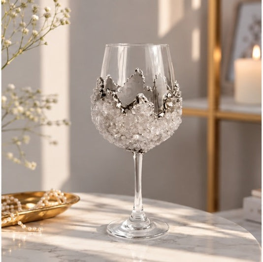 Rose Quartz Crystal Wine Glass