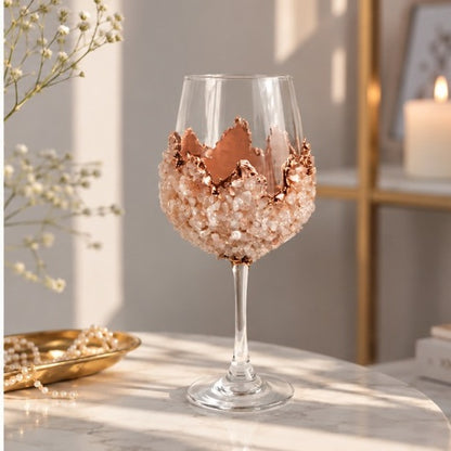Rose Quartz Crystal Wine Glass