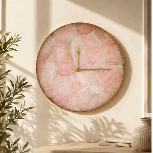 Rose Quartz Circular Wall Clock