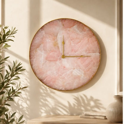 Rose Quartz Circular Wall Clock