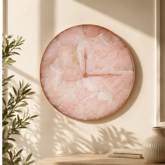Rose Quartz Circular Wall Clock