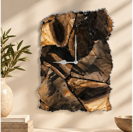 Large picture jasper wall clock in the silver finish
