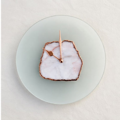 Frosted Glass White Agate Wall Clock – 10 Inch