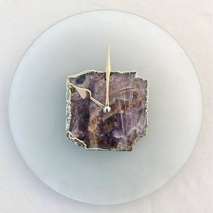 10 " Frosted Glass Amethyst Wall Clock/Personalised Momento