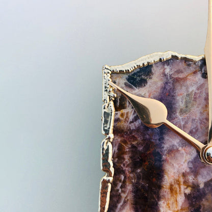 10 " Frosted Glass Amethyst Wall Clock/Personalised Momento