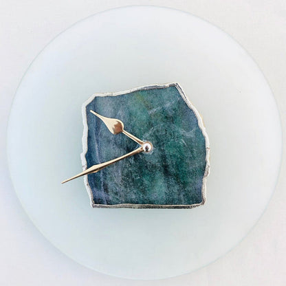 10 " Frosted Glass Green Aventurine Wall Clock/Personalised Momento