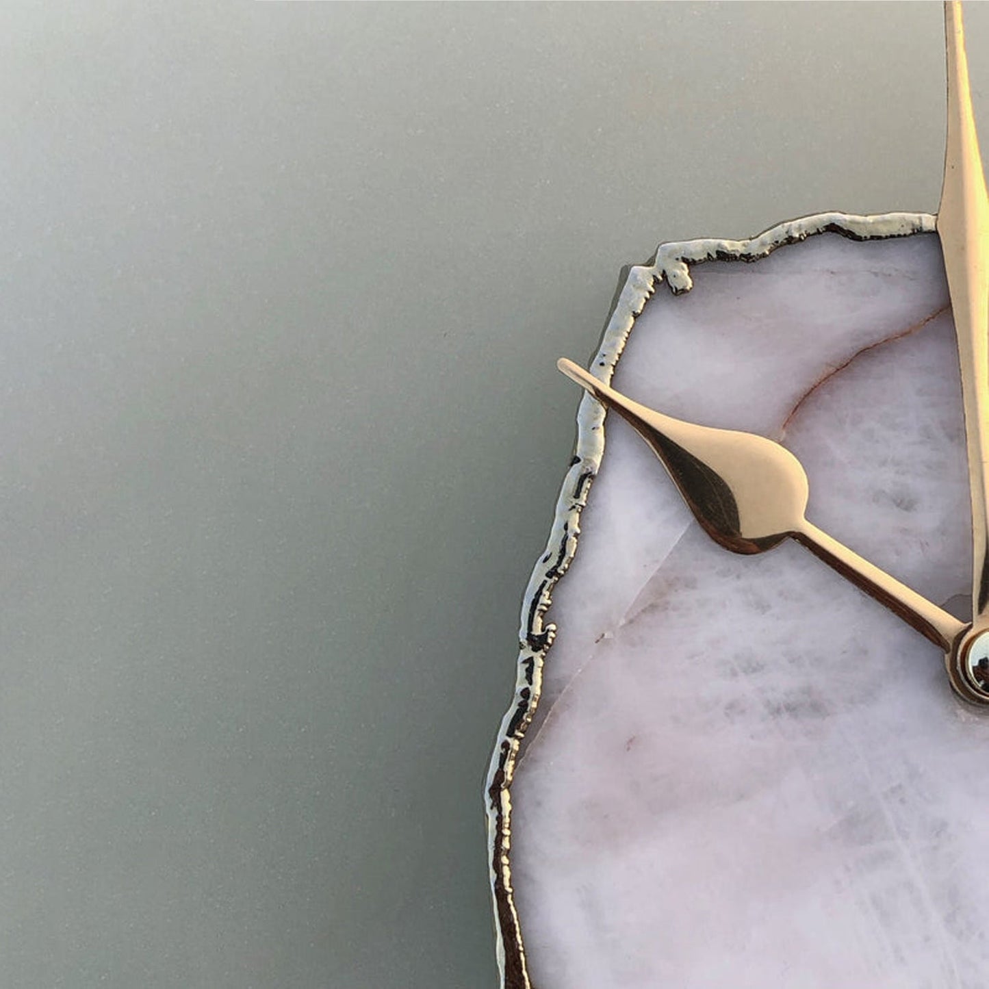 10 " Frosted Glass White Agate Wall Clock/Personalised Momento