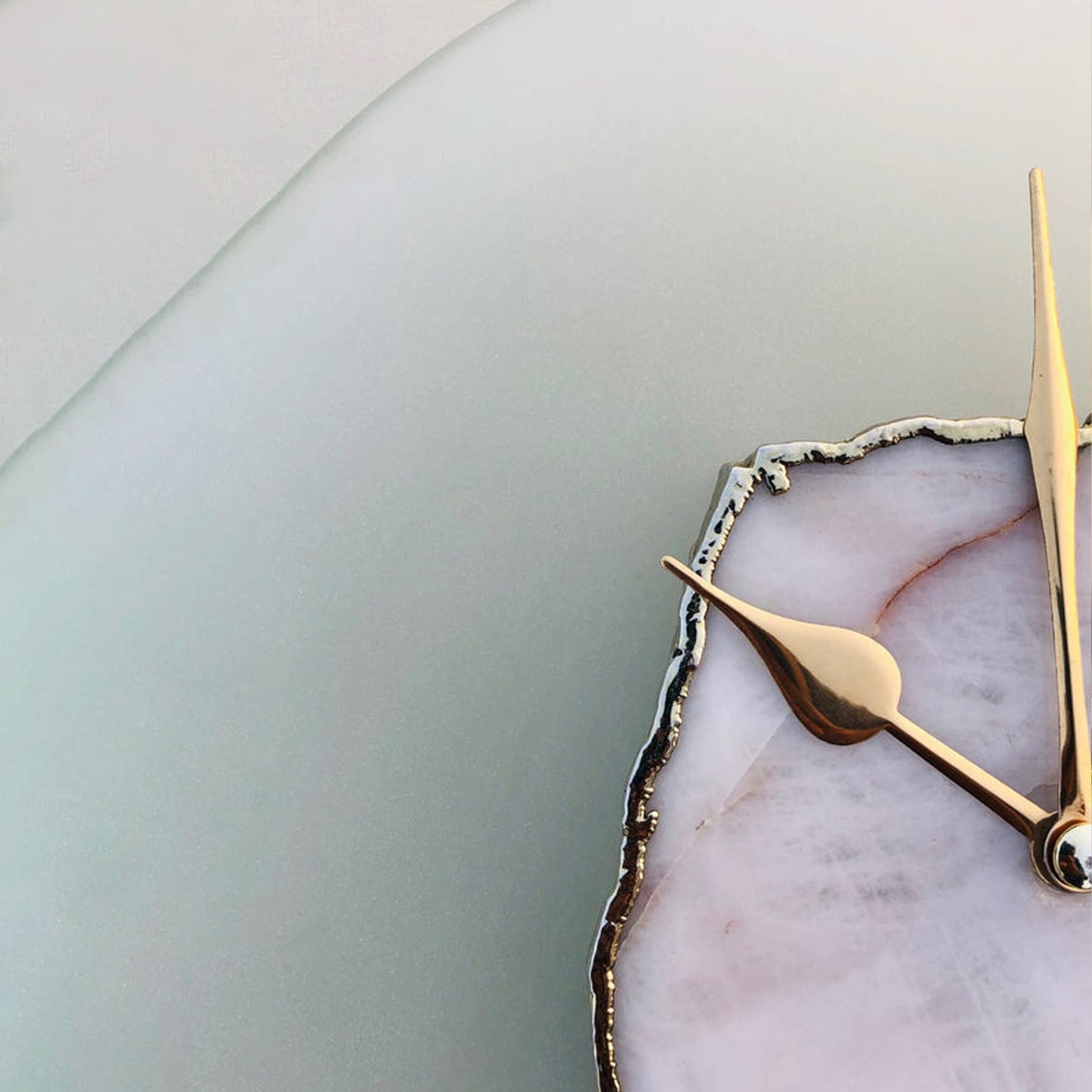 10 " Frosted Glass White Agate Wall Clock/Personalised Momento