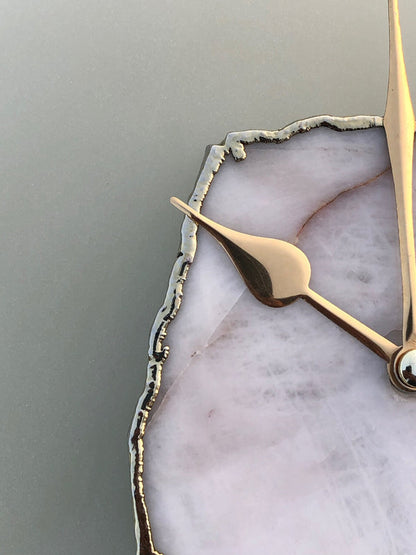 10 " Frosted Glass White Agate Wall Clock/Personalised Momento