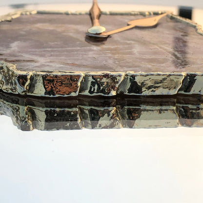 10 " Mirror Amethyst Wall Clock/Personalised Momento