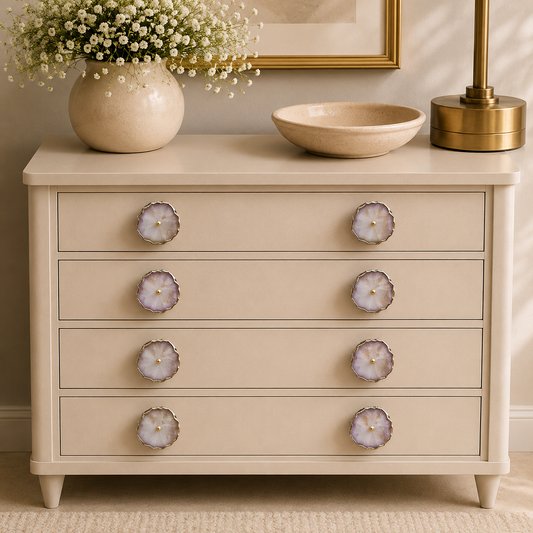 Rose Quartz Cabinet Pulls - Set of 6
