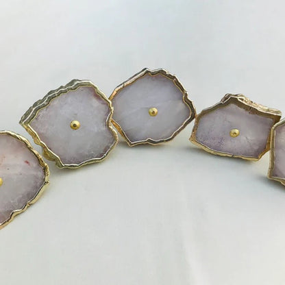 Rose Quartz Cabinet Pulls - Natural Stone Cabinet Hardware India - The Tangerine Store