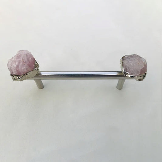 Set of 4 - Cabinet/Door/Drawer/Kitchen Handle and Pull - Rose Quartz/Agate stainless steel handles