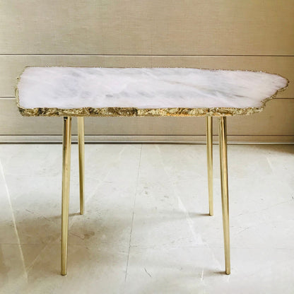 Large Rose Quartz Agate/Single Piece/Crystal/Gemstone/Quartz Organic Edge Side/Coffee Table
