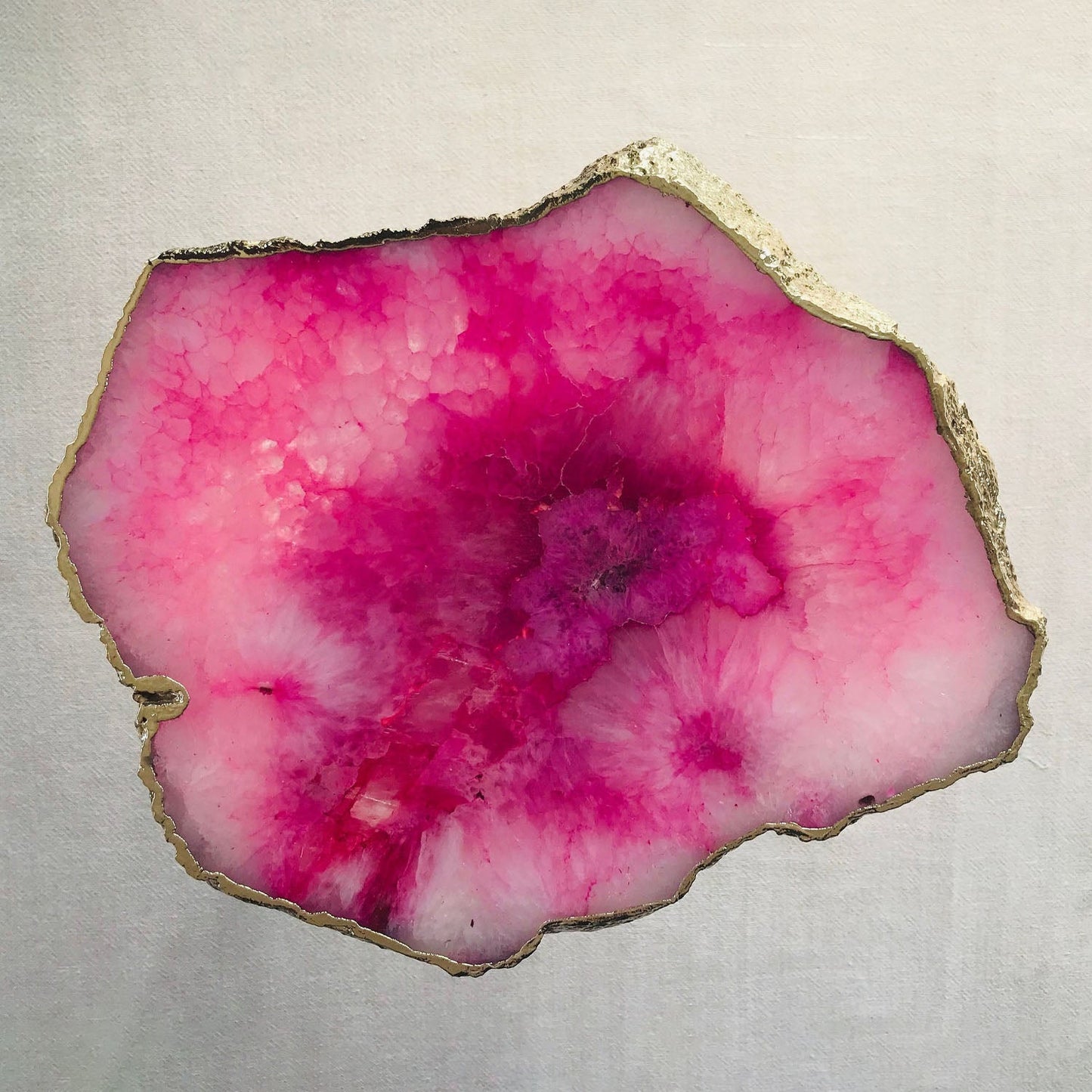 Small Pink Agate/Single Piece/Crystal/Gemstone/Quartz Organic Edge Side/Drink/Table