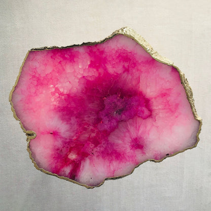 Small Pink Agate/Single Piece/Crystal/Gemstone/Quartz Organic Edge Side/Drink/Table