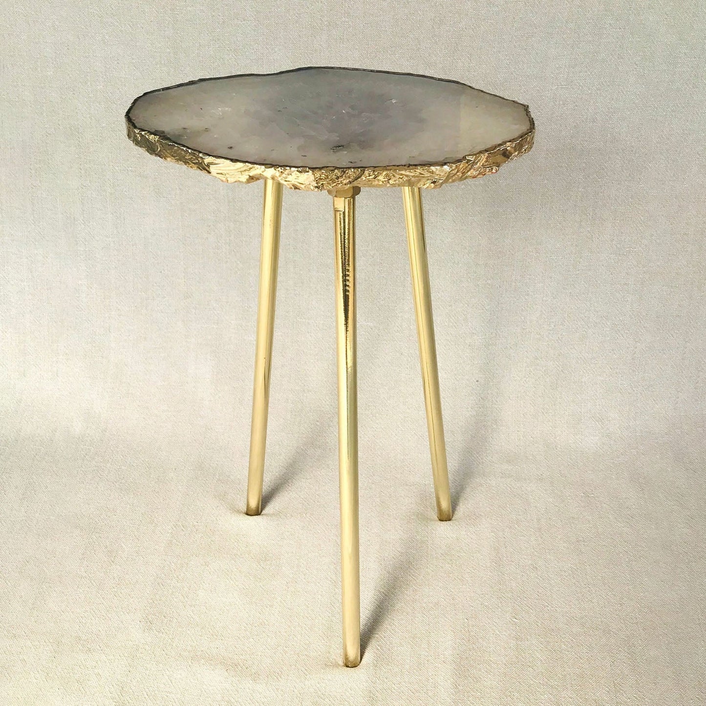 Small Grey Agate/Single Piece/Crystal/Gemstone/Quartz Organic Edge Side/Drink/Table