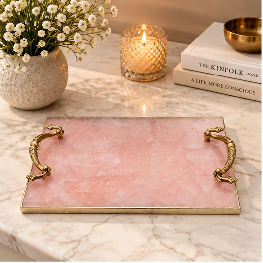 Rose Quartz Rectangular Tray