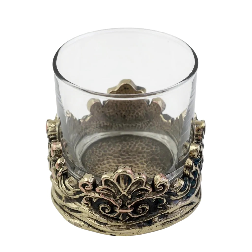 Intricate Baroque Crown Whisky Glasses | Statement Barware & Luxury Drinkware |  | Set of 2 & Set of4