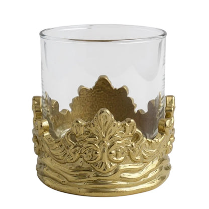 Intricate Baroque Crown Whisky Glasses | Statement Barware & Luxury Drinkware |  | Set of 2 & Set of4