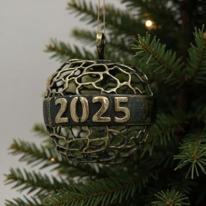 Personalised Apple christmas ornament | antique finish metallic bauble | set of 2 or 4