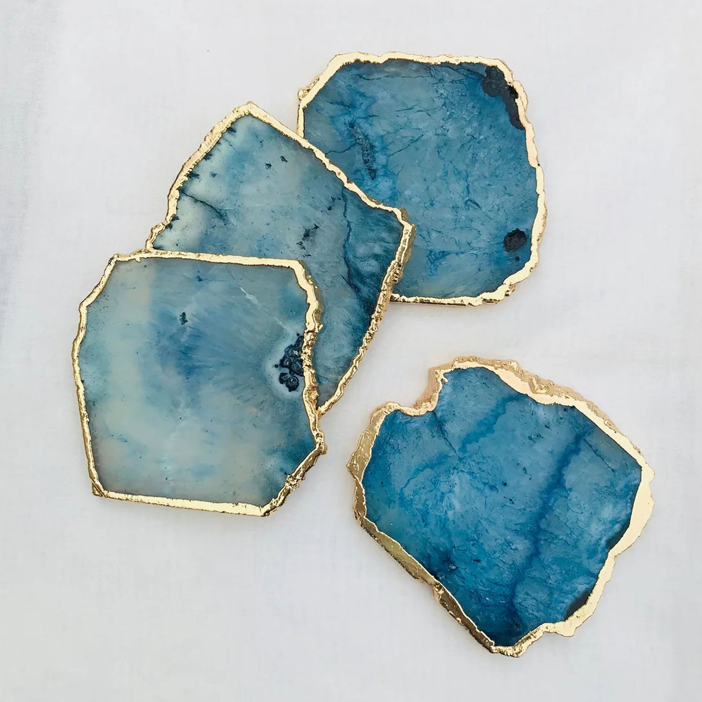 Blue Agate - Set of 4 Large Coasters/Personalised Momentos