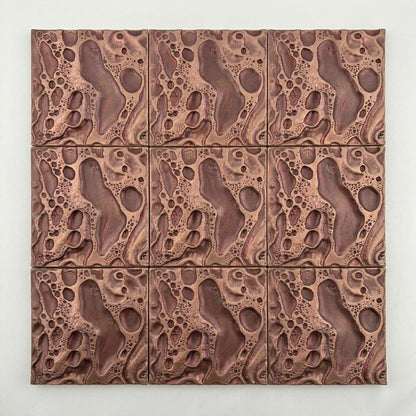 Cosmic Craters Metal Wall Tile Set | Handcrafted 3D Decorative Wall Panels