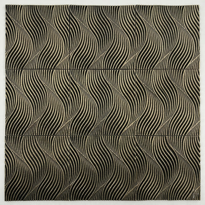 Geometric Dune Metal Wall Panels – Electroformed Copper & Brass Decorative Tile Set (Set of 4)
