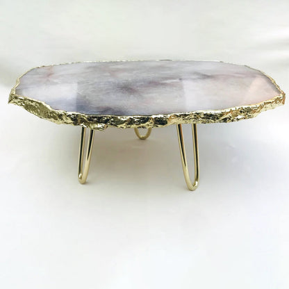 Grey Agate Quartz Cake Stand/Centrepiece/Display Stand/Tray