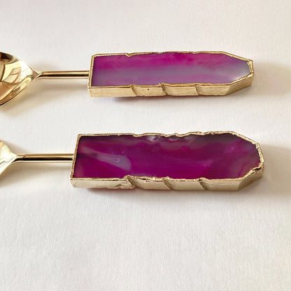 Pink Agate Salad Server - Set of 2
