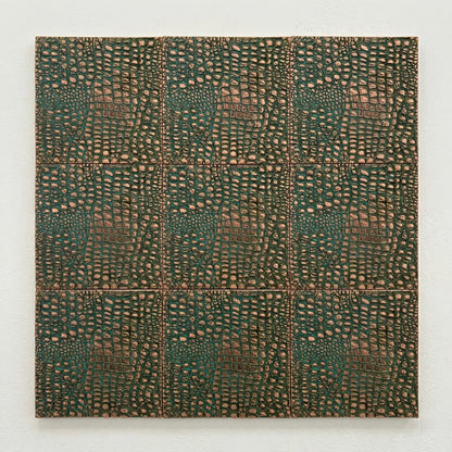 Croc Skin Metal Wall Tile Set | Textured Copper & Brass Decorative Wall Panels
