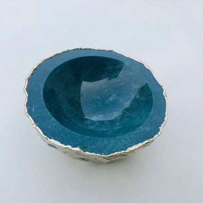 Green Blue Agate Geode Nut/trinket/Jewellery Bowl