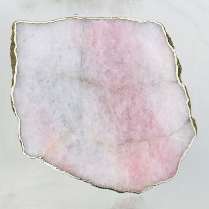 Large Rose Quartz Agate/Single Piece/Crystal/Gemstone/Quartz Organic Edge Side/Drink/Coffee Table