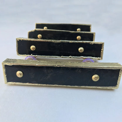 Set of 4 Black Agate Handle Barbarella