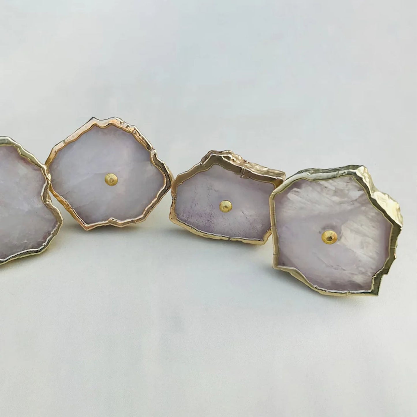Rose Quartz Cabinet Pulls - Natural Stone Cabinet Hardware India - The Tangerine Store