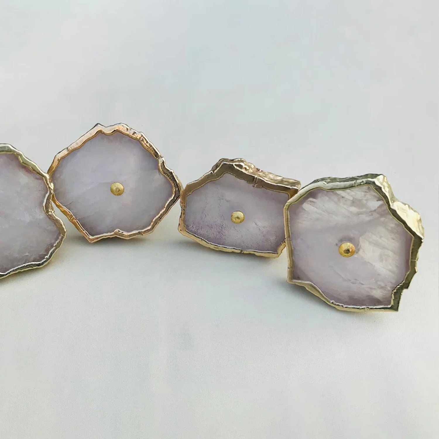 Rose Quartz Cabinet Pulls - Natural Stone Cabinet Hardware India - The Tangerine Store