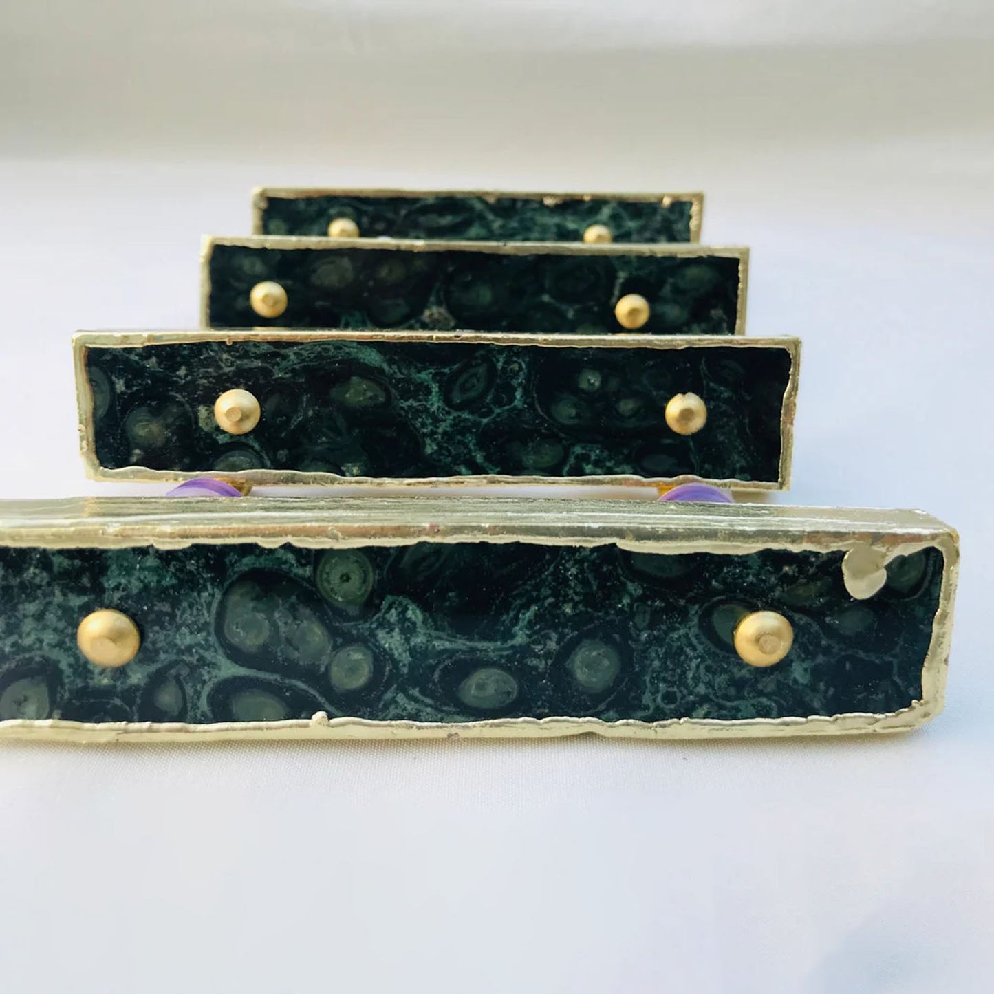 Set of 4 Kambaba Jasper Gemstone/Agate Handle Barbarella | Green
