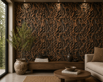 Cosmic Craters Metal Wall Tiles – Set of 4