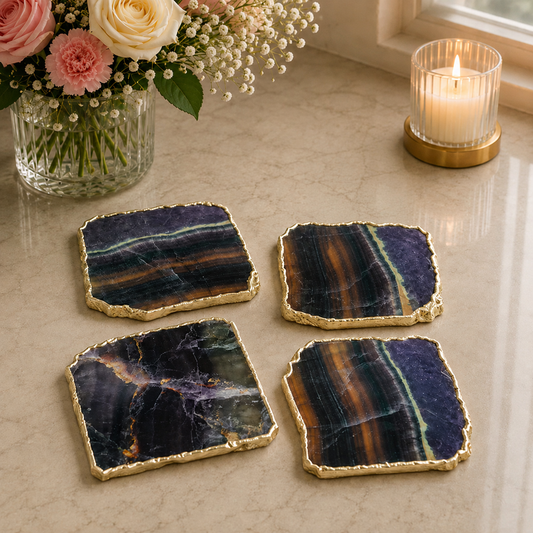 Multi Fluorite Coasters – Set of 4